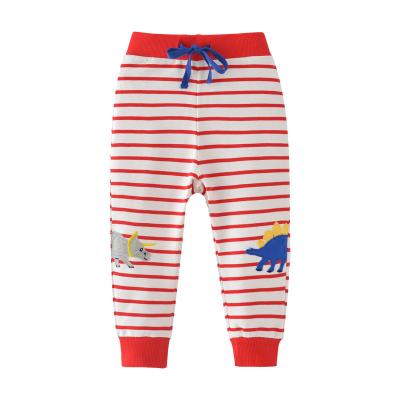 China Custom-made boys' anti-pilling sports casual pants, pure cotton drawstring pants, autumn and winter striped children's Legging pants en venta