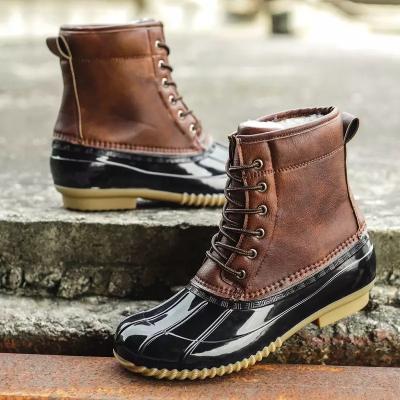 China Fashion Trend Winter Duck Boots Women Warm Velvet Cotton Shoes Fashion Ladies Duck Hunting Boots Waterproof Rubber Shoes for sale