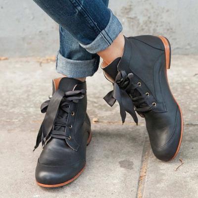 China Women's Elegant Black Boot Martin Chelsea Boots Ankle Boots Anti Slippery Women Round Black Leather for sale