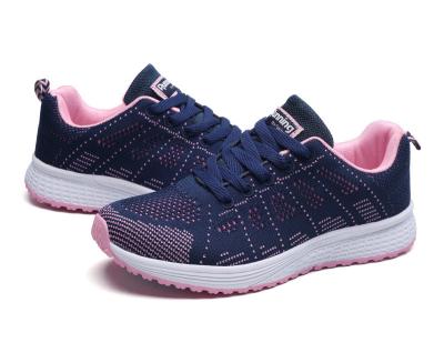 China PVC Driving Women's Sports Mesh Woven Shoes Flat Bottom Breathable Casual Light Travel Running Shoes Walking Style Shoes for sale