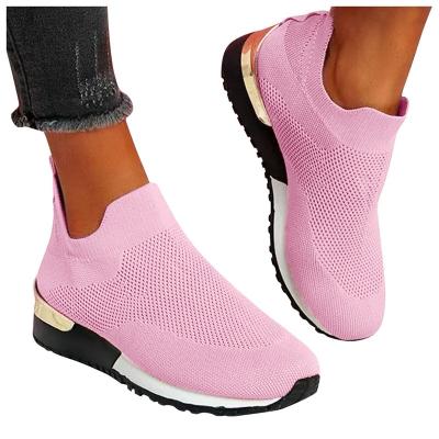 China Custom EVA Sneaker Fly Mesh Sock Shoes Walking Shoes Women Fashion Walking Sneakers for sale