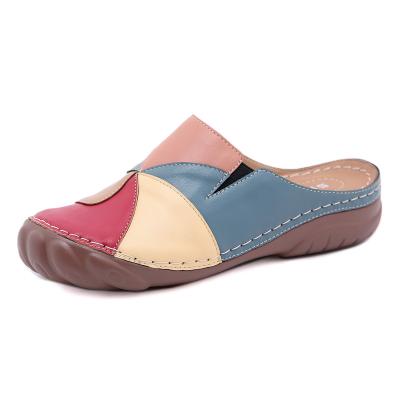 China North America Women Girls Girls Shoes Sandals Round Soft Unique Flat Slippers Hot Sale Retro for sale