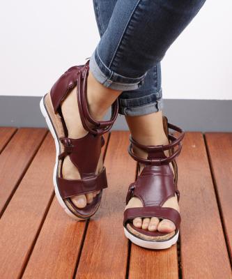 China 2021 Latest Fashion Trend Lady Women Shoes Wedges Sandal Dropship for sale