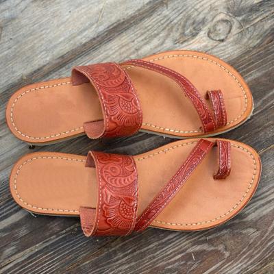 China Fashion Trend Leather Sandal Sizes All Leather Boho Hippy Vintage Mexican Sandalia l Style In Running Slipper for sale