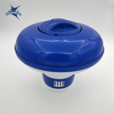 China Cleanwell plastic 1 and 3 inch compressed fits over and into ground floating feeder chlorine floater, dispenser for sale