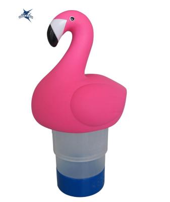 China Cleanwell Large Capacity Flamingo Design Plastic Strong Spa And Floating Pool Dispenser Chlorinator for sale