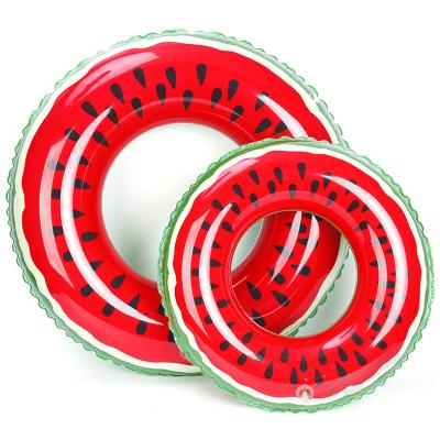 China Eco-friendly PVC Cleanwell Watermelon Shape Floating Inflatable Swimming Ring For Adult And Kids for sale