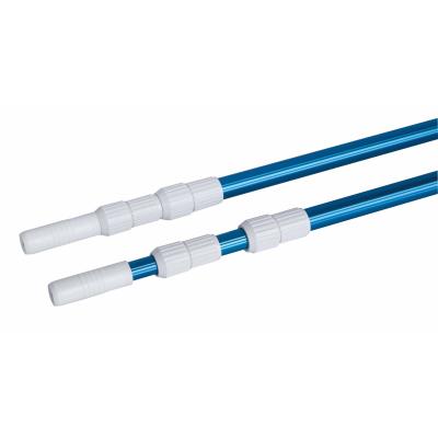 China Cleanwell Aluminum Pool Telescopic Aluminum Poles, Ribbed, Blue/Silver, 3 Pieces, 3m to 4.5m, 0.8mm Thick for sale