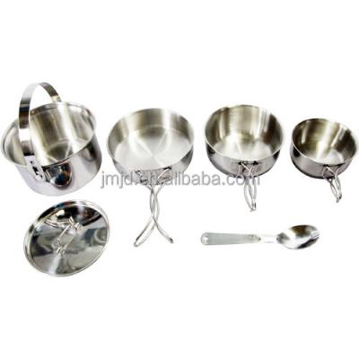 China Sustainable camping stainless steel cookware set for sale