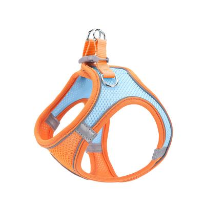 China New Wholesale Soft Padded Mesh Reflective Adjustable Dog Harness And Leash Set Small Pet Cat Harness Vest For Walking for sale