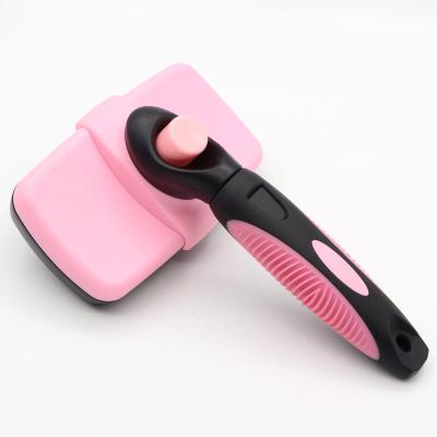 China Sustainable Self Cleaning Pet Hair Remover Dog Grooming Brush for sale