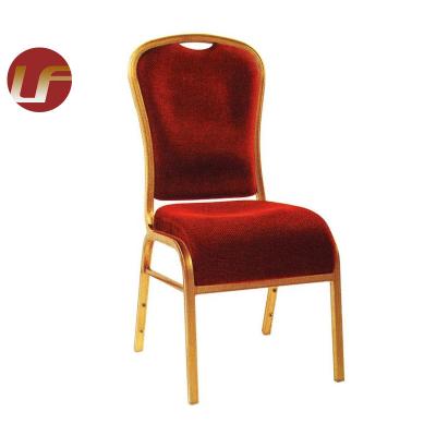 China Foshan Furniture Wholesale Price Capacity Stacking Tops Hotel Wedding Gold Banquet Stackable Chair Te koop