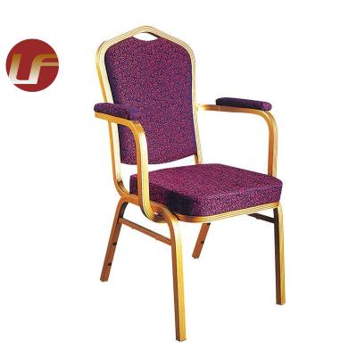 China Wholesale Cheap Stackable Aluminum Fabric Stackable High Capacity Hotel Party Upholstered Throne Banquet Chair For Banquet Hall Wedding Events Te koop