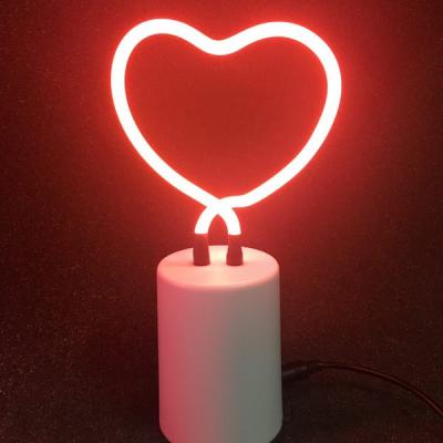 China Shape Indoor Promotional Gift Decoration Neon Heart Sculpture , Lighting Decoration Table Neon Sculpture for sale