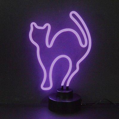 China Hot Sale Indoor Mini Purple Cat Sign Desk Decoration Show Neon Lights For Home Decorations for sale