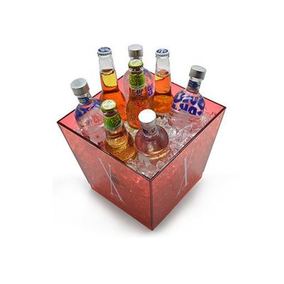 China Sustainable Fashionable Plastic Colorful LED Lighting Ice Drink Bucket for sale