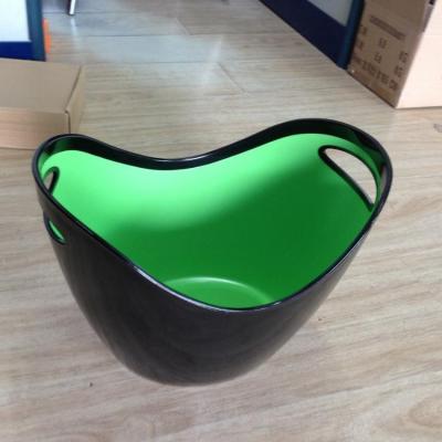 China Double Color Viable Customer Logo Plastic Ice Bucket for sale