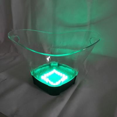 China Large Sustainable Bowl Led Ice Bucket, RGB Color Changing Ice Cooler, Led Ice Bucket Holder for sale