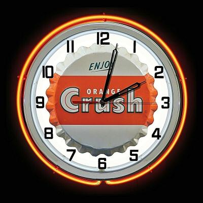 China Antique Style Car Brand Logo 17inch Neon Lighting Clock for sale