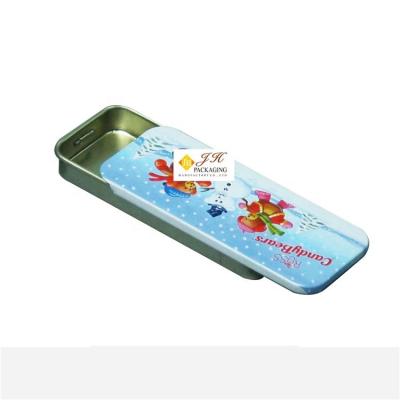 China Custom Storage JH Hotsale Small Tin Box Slide Top Size Metal Tins Tins Tin Box With Sliding Lid for sale