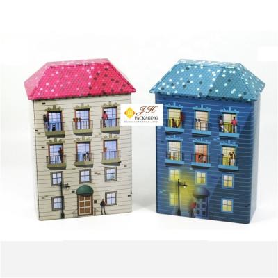 China Good Size Home Shape Storage JH Design Custom Tin Box Tin Gift Box For Christmas Tin for sale