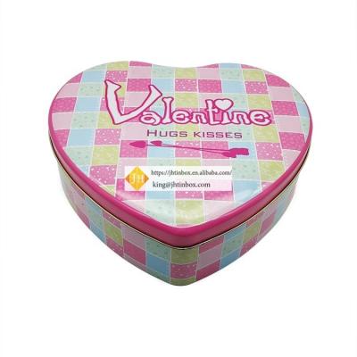 China Good storage JH design heart shape tin box metal tin tin container for valentine days for sale