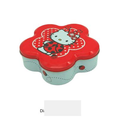 China Storage JH Well Rated Tin Box Cartoon Cat Gift Tin Box Candy Flower Shaped Tin Box for sale