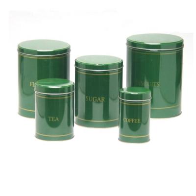 China Lovely 5 Round Food JH Count Tea Coffee Tin Box Sets Nested for sale