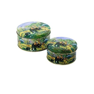 China Gift & Reliable Craft JH Quality 2 Count Round Tin Set Nested For Chocolate Candy for sale