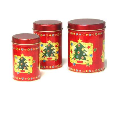 China Gift & Craft JH Customized Design 3 Count Round Christmas Storage Tea Toy Chest Set for sale