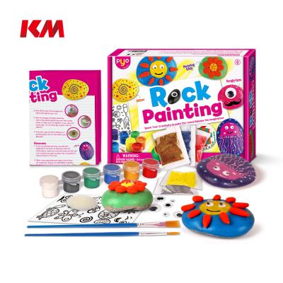 China Children's Learing Toys Amazon Best Selling Kids Diy Arts And Crafts Sets For Kids Glow Rock Painting Kit For Kids for sale