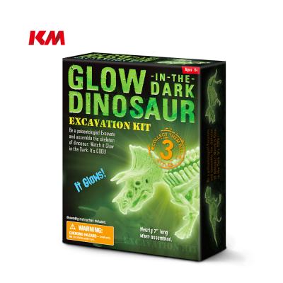 China Educational Toy Kilometer Dig Kit Dinosaur Skeleton Glow in the Dark Dinosaur Fossil Dig Kit For Kids Educational Toy for sale