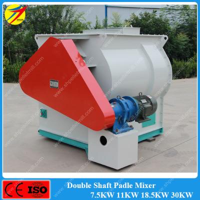 China Some liquids can be added double shaft paddle cattle feed mixer machine for mash production for sale