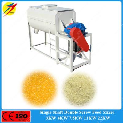 China Factory High Efficiency Horizontal Ribbon Grain Feed Mixer , Animal Feed Powder Mixing Machine Chemical Plant for sale