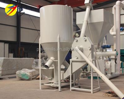 China Easy Operation 1 Ton Vertical Animal Feed Mixer And Hammer Mill Making for sale