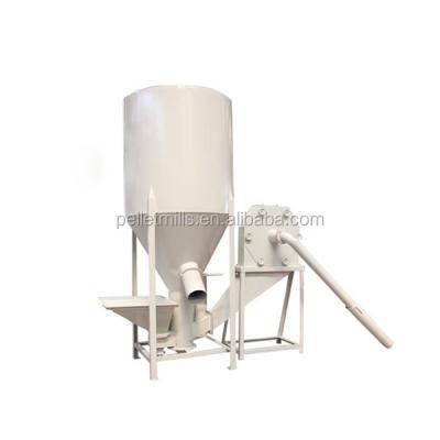 China Powder Chicken, Hog Feed Hammer Mill And Mixer Crushers And Blends Machine With 0.5T 1T 2T Capacity for sale