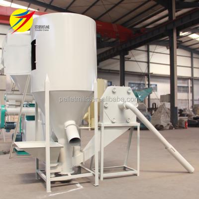 China Crushing and Mixing Powder 1 Ton Vertical Feed Mixer and Hammer Mill Crusher Group for Animal for sale