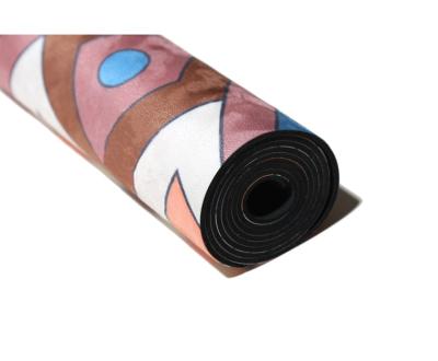 China Personalize / Customized Hot Selling Eco Friendly Natural Yoga Rubber And Microfiber Suede Mat Rubber for sale