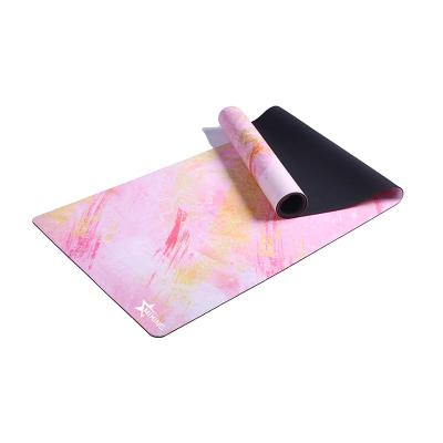 China Personalize / Customized Wholesale Black Gray Gold Marble Printing Printed Custom Natural Rubber Suede Eco Friendly Eco Friendly Yoga Mat for sale