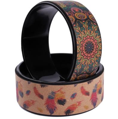 China Customize/customized new commander upcircleseven yoga wheel circle waist cork yoga wheel for back pain for sale