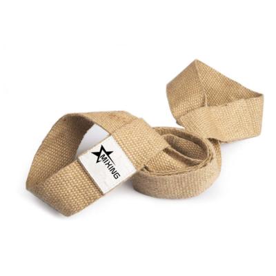 China Lightweight Custom Eco Friendly Color Logo Carry Strap For Yoga Mat Jute Hemp Yoga Strap for sale