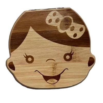 China Other New Design Bamboo Milk Tooth Box German Spanish Italy English for sale