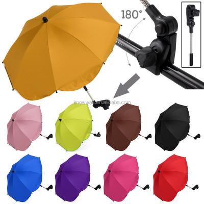 China Un Pad Custom Make Outdoor Clip On Pram Carriage Baby Sun Shade Umbrellas Baby Stroller Sunshade for sale