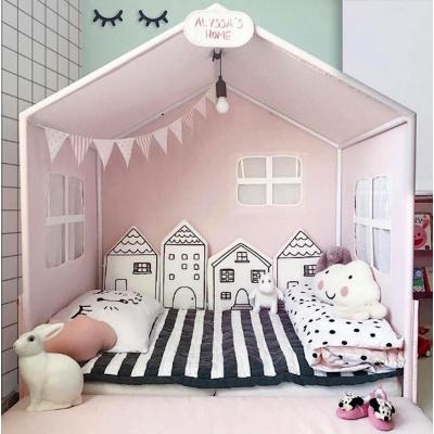 China Kids Room Decor 4pcs Bed Nordic Baby Bed Nordic Mosquito Net Children's Style Hutch Pillow Cushion Bumper Protector for sale