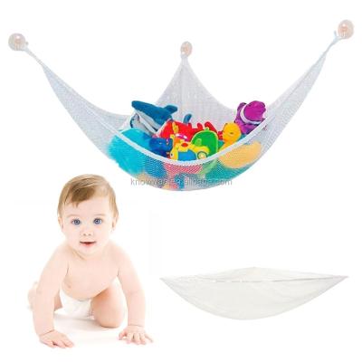 China Plush Storage Mesh Bath Toy Net Organizer Sustainable Hanging Hammock Triangle Shaped Corner for sale