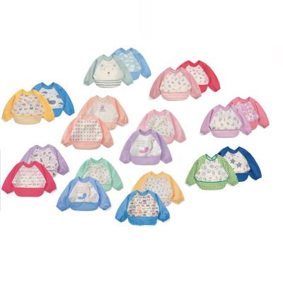 China Cute Sustainable Cartoon Toddler Infant Baby Bib BPA Free Long Sleeved Baby Bibs Waterproof for sale