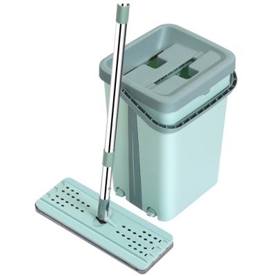 China 2021 Durable 360 ​​Floor Cleaning Mop And Bucket Strong Water Absorption Flat Mop Wholesale Free Hand Mop Washing Dishes for sale