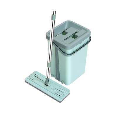 China Sustainable Hand Free Self Wash & Squeeze Free Mop Hand Mop Set 360 Dry Touchless & Magic Flat Bucket System for sale