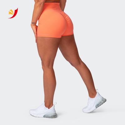 China New Breathable Women Fitness Gym Shorts Neon Color Crack High Waist Workout Booty Biker Shorts Set! crack! for sale