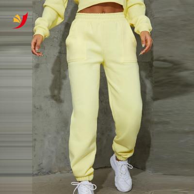 China Breathable Custom Logo Oversized Plain High Waisted Sweatpants Ladies Loose Joggers Fleece Women Track Mujer Pants Women Sport Joggers for sale